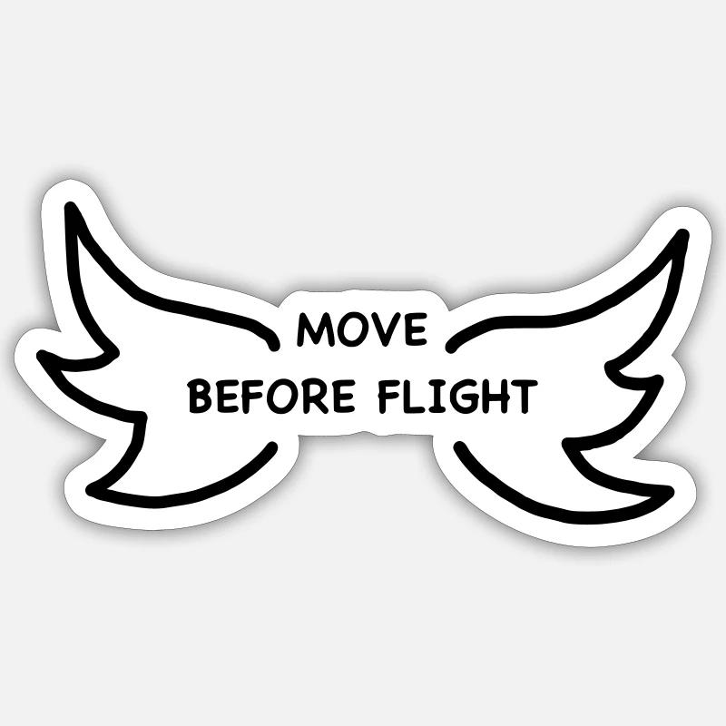 iYpsilon MOVE BEFORE FLIGHT - Sticker Größe S (10 x 10 cm) - Mattweiß