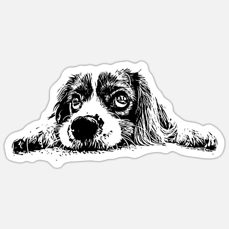Cocker Spaniel - Sticker taille S (10 x 10 cm) - blanc mat