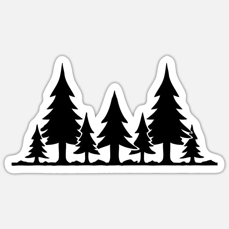 Forêt - Sticker taille S (10 x 10 cm) - blanc mat