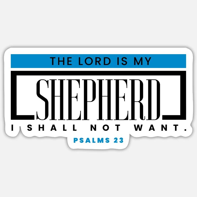 Le Seigneur est mon Berger - Sticker taille S (10 x 10 cm) - blanc mat