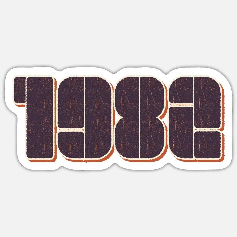 Retro 1982 - Sticker Größe S (10 x 10 cm) - Mattweiß