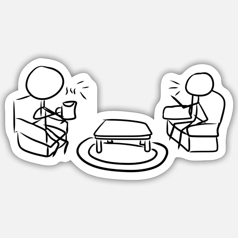 parler de discussion - Sticker taille S (10 x 10 cm) - blanc mat