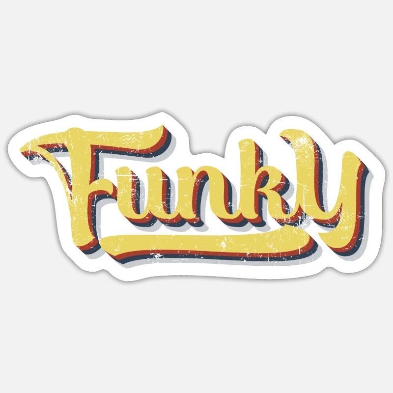 Funky Retro Sticker size S (10 x 10 cm)