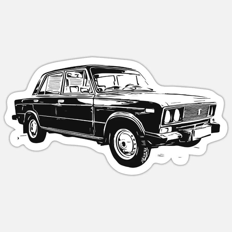 Lada Riva - Sticker taille S (10 x 10 cm) - blanc mat