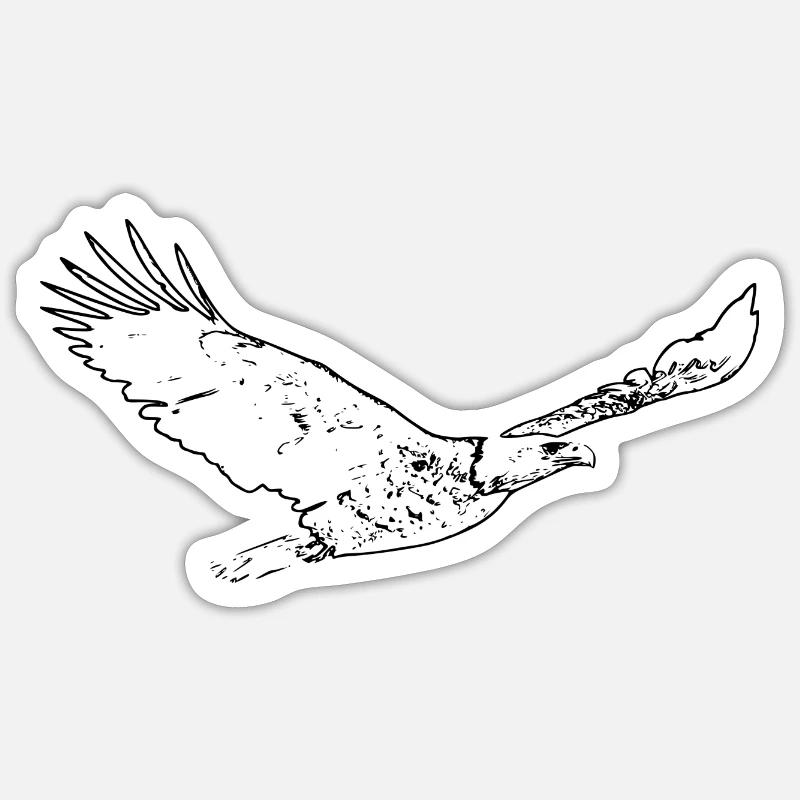 flying eagle - Sticker size S (10 x 10 cm) - white matte