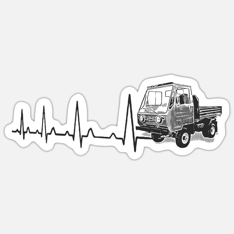 Heartbeat - Multicar M25 - Sticker taille S (10 x 10 cm) - blanc mat