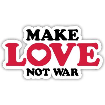 Dire pas la guerre - Sticker taille S (10 x 10 cm) - blanc mat - Devant