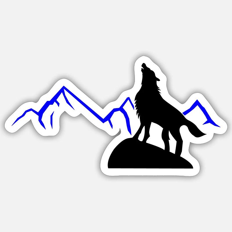 Wolf Cry Mountains Sticker size S (10 x 10 cm)