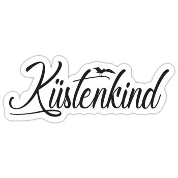 Küstenkind - Sticker Größe S (10 x 10 cm) - Mattweiß - Vorne