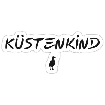 Küstenkind - Sticker Größe S (10 x 10 cm) - Mattweiß - Vorne