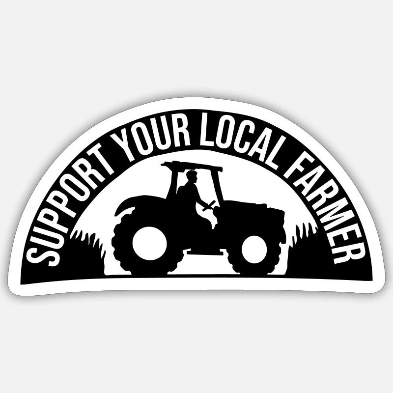 Fields Farmer Support - Sticker size S (10 x 10 cm) - white matte