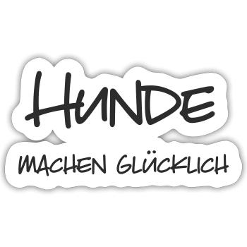 Hunde machen glücklich - Sticker Größe S (10 x 10 cm) - Mattweiß - Vorne