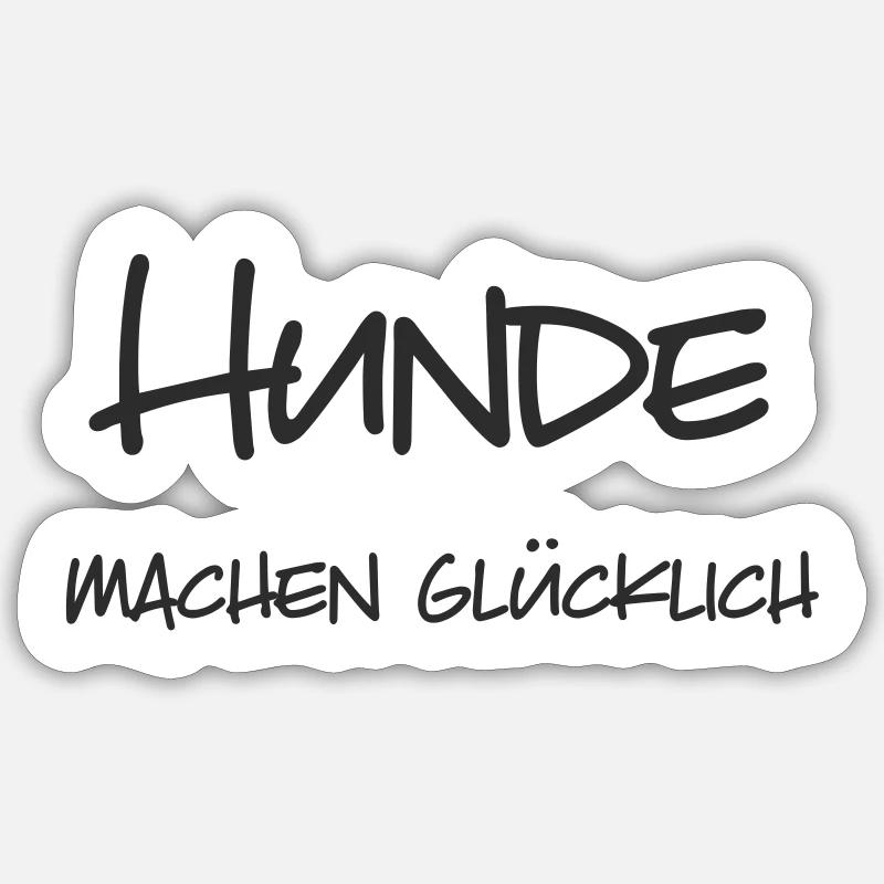 Hunde machen glücklich - Sticker Größe S (10 x 10 cm) - Mattweiß