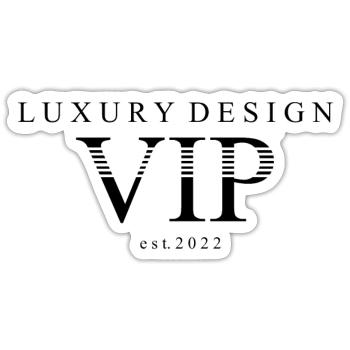 VIP *** - Sticker taille S (10 x 10 cm) - blanc mat - Devant