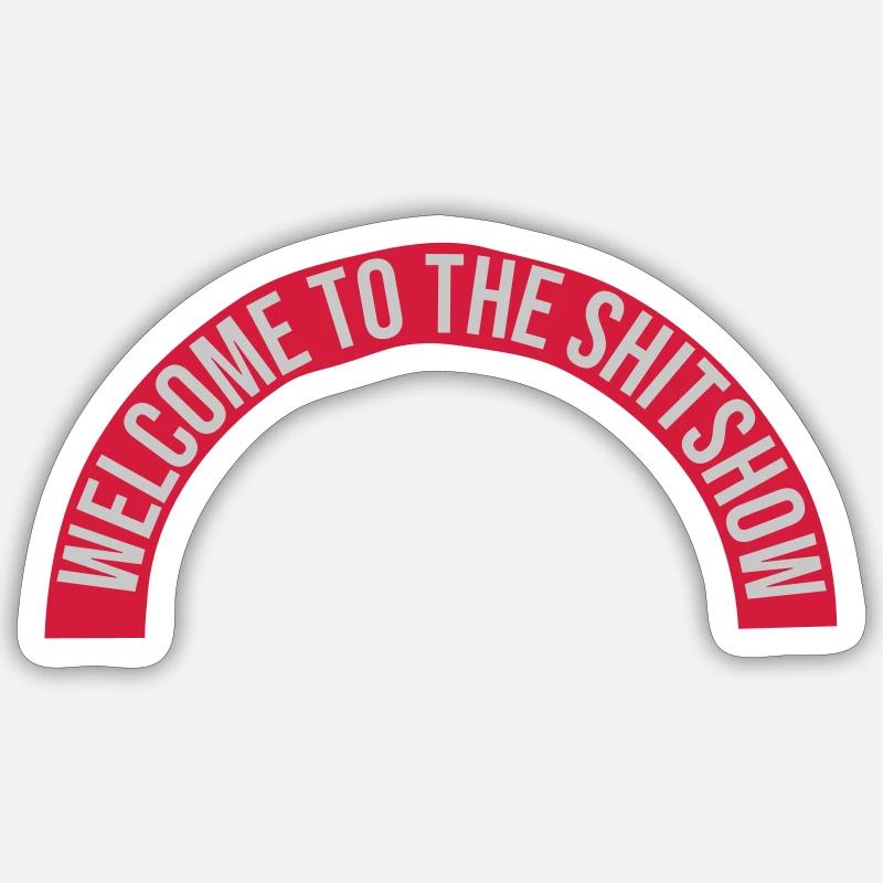 Lettrage Halbkreis Shitshow - Sticker taille S (10 x 10 cm) - blanc mat