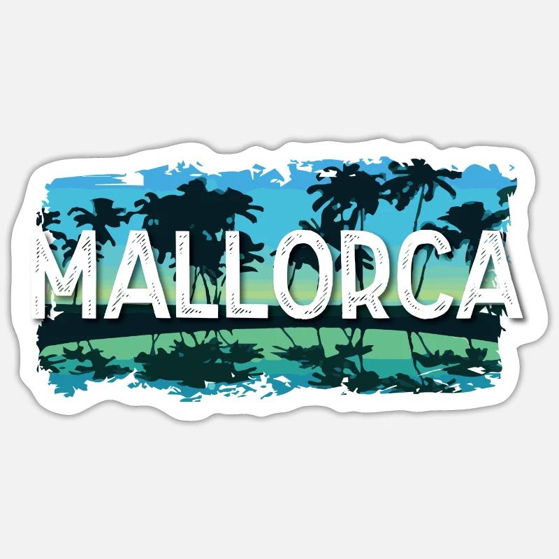 Majorque - Sticker taille S (10 x 10 cm) - blanc mat