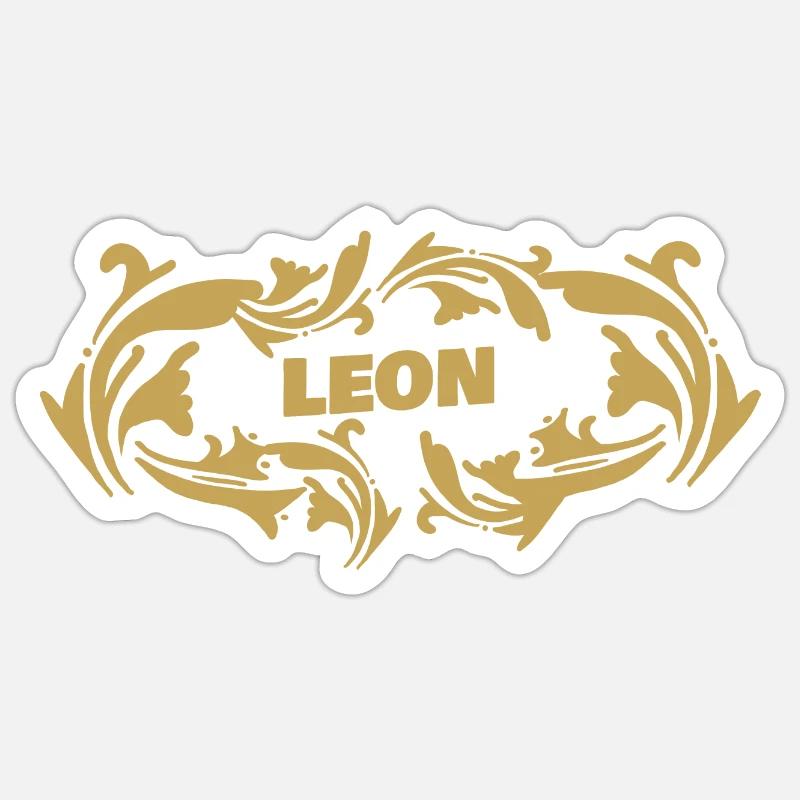 Leon - Sticker Größe S (10 x 10 cm) - Mattweiß
