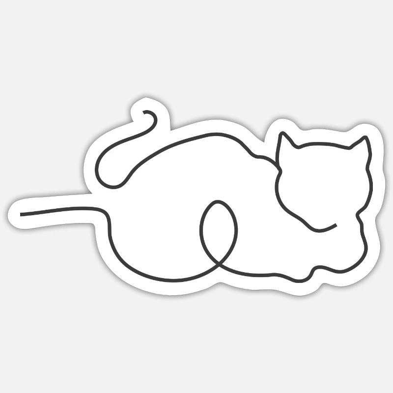Trait de chatOneline - Sticker taille S (10 x 10 cm) - blanc mat