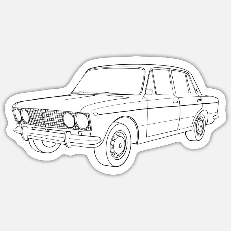 ZAZdesign® Lada Auto Klassiker Oldtimer - Sticker Größe S (10 x 10 cm) - Mattweiß