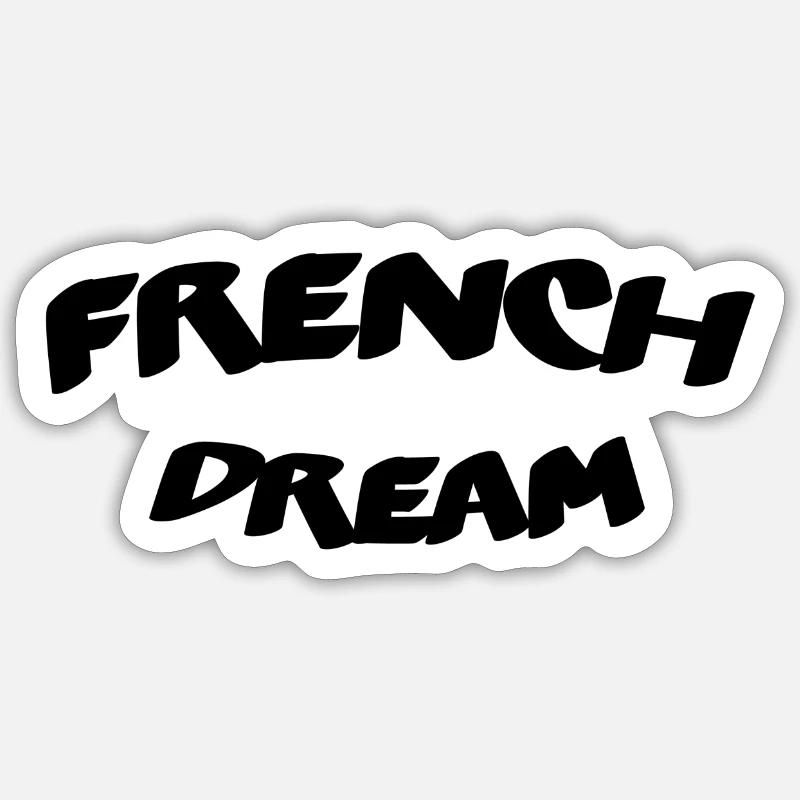 Français rêve - Sticker taille S (10 x 10 cm) - blanc mat