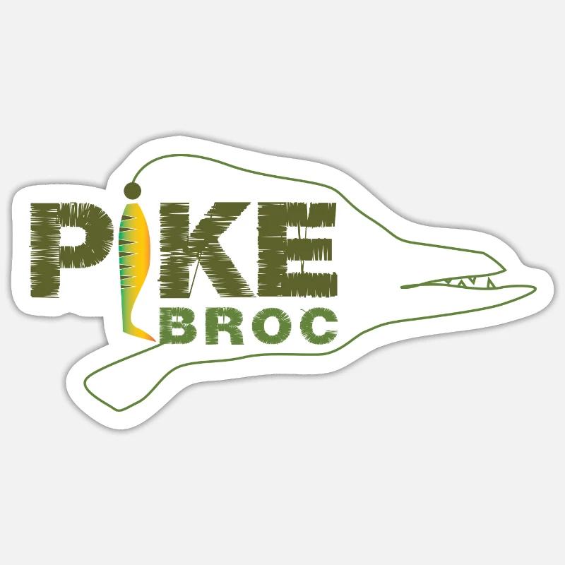 Pike Broc - Sticker taille S (10 x 10 cm) - blanc mat