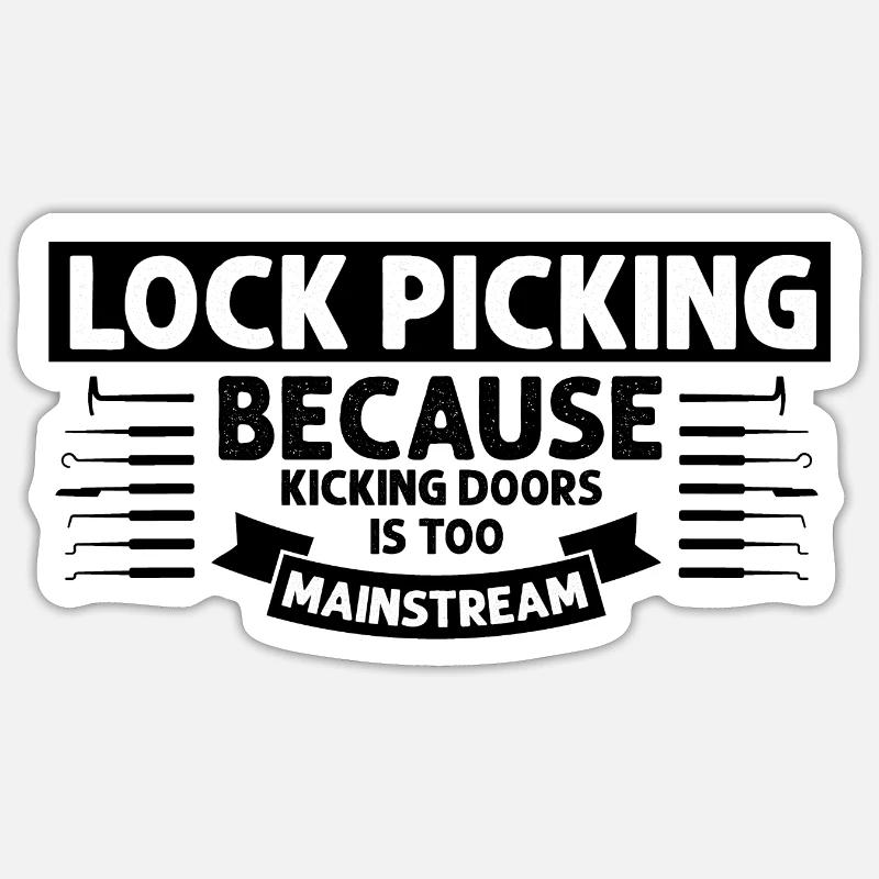 Lockpicking Doors Break Open Tecnico di chiusura Sticker formato S (10 x 10 cm)