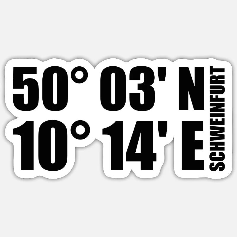 Schweinfurt coordinates Sticker size S (10 x 10 cm)
