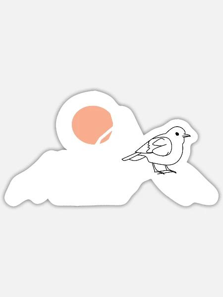 One Line Mountains - Sticker Größe S (10 x 10 cm) - Mattweiß