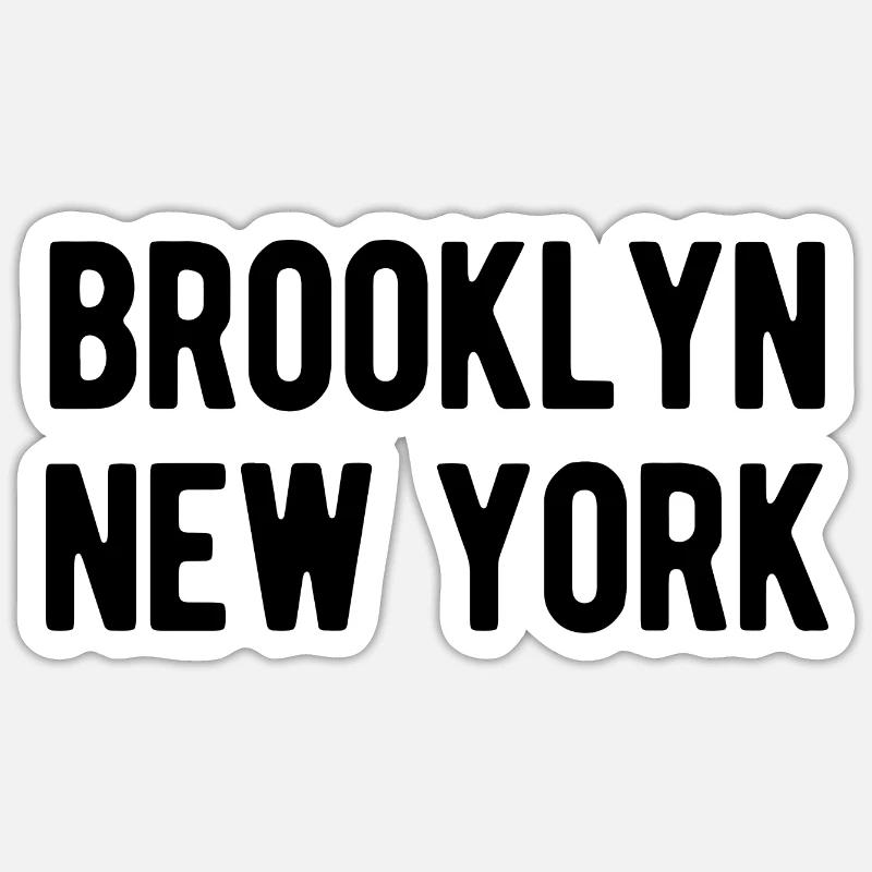 Brooklyn New York - Sticker taille S (10 x 10 cm) - blanc mat