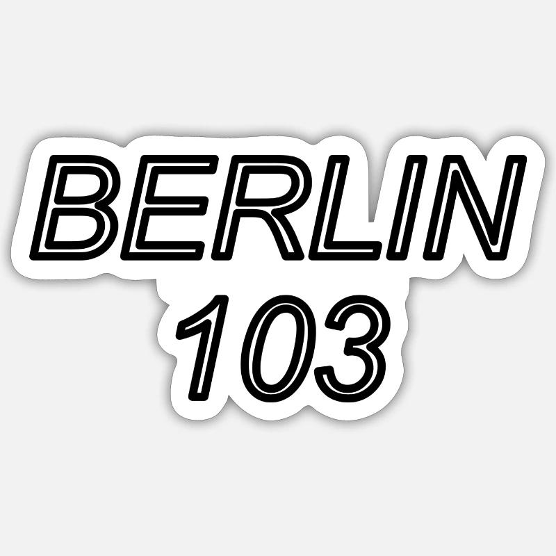 BERLIN 103 - Sticker taille S (10 x 10 cm) - blanc mat