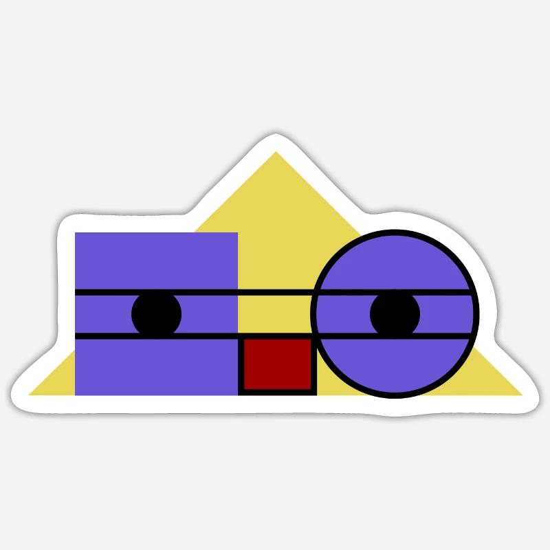 Roboface - das freundliche nerdy Roboter Gesicht - Sticker Größe S (10 x 10 cm) - Mattweiß