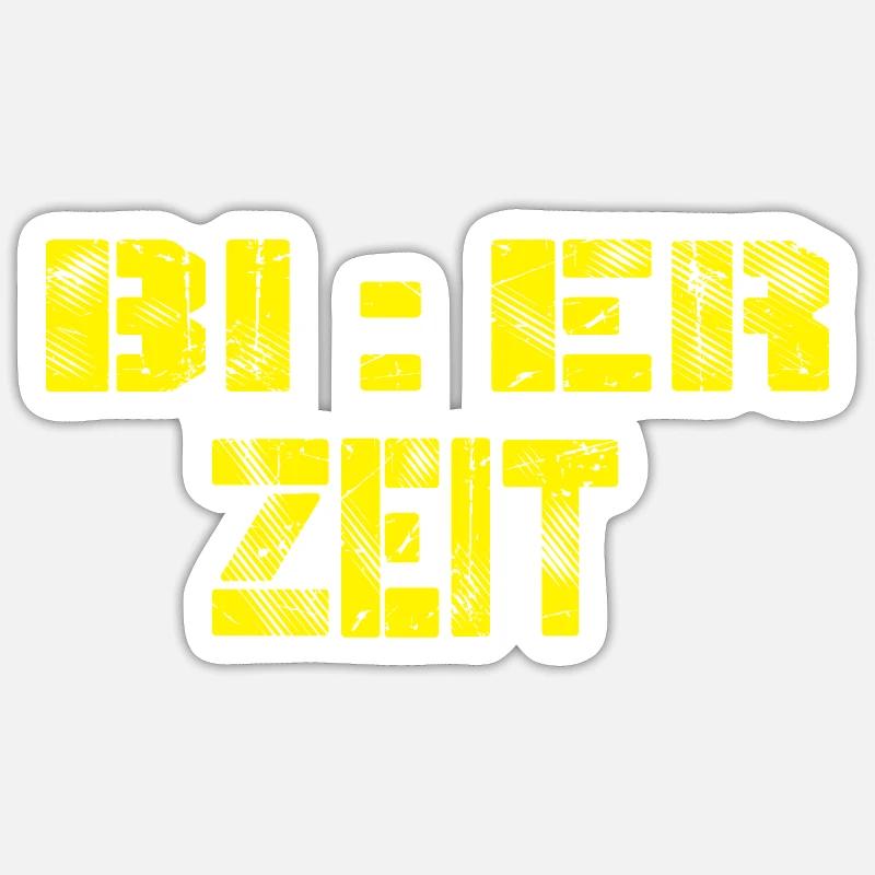 Bier Biertrinker Bier trinken Bierzeit - Sticker Größe S (10 x 10 cm) - Mattweiß