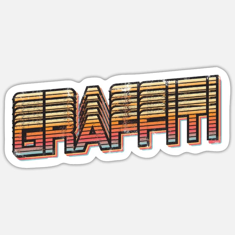 Graffiti Retro - Sticker size S (10 x 10 cm) - white matte