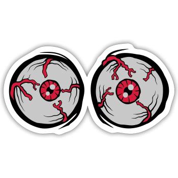 Crazy Horror Monster Eyes - Sticker size S (10 x 10 cm) - white matte - Front