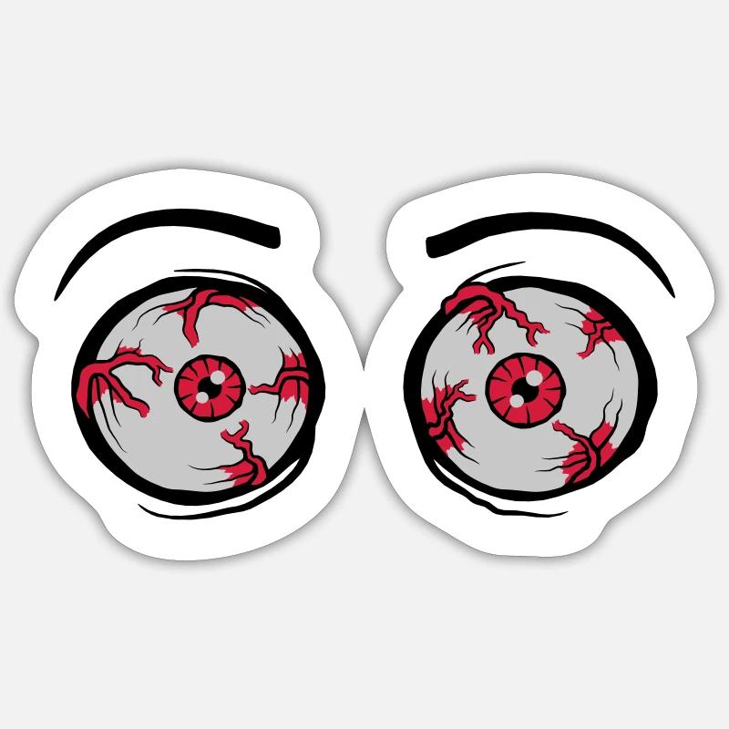 2 crazy scary eyes Sticker size S (10 x 10 cm)