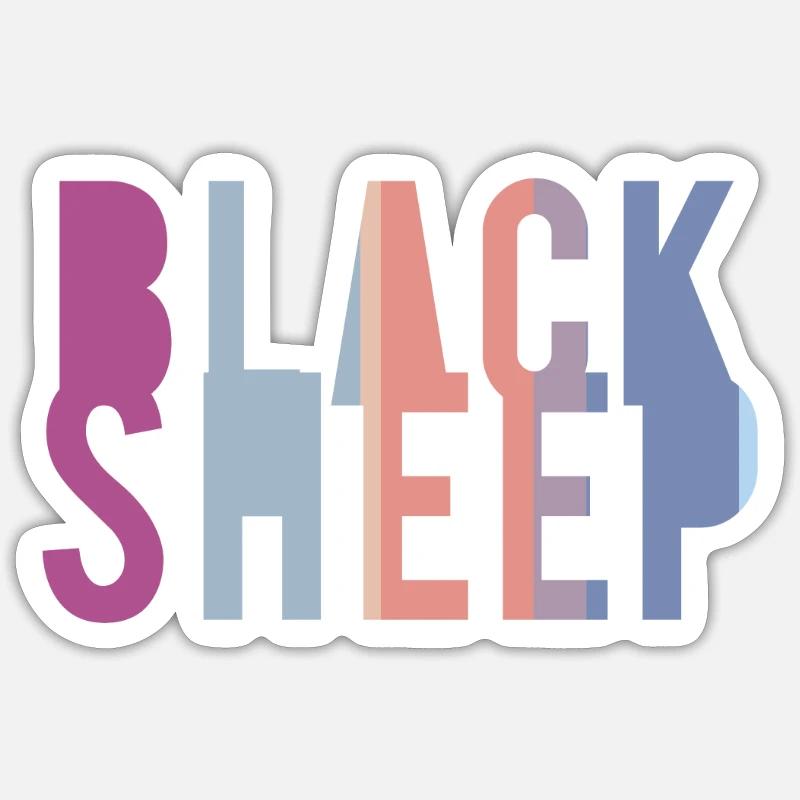 Black Sheep - Sticker Größe S (10 x 10 cm) - Mattweiß