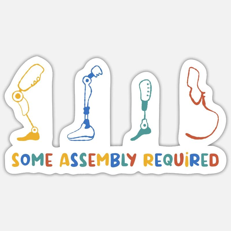 Prothese Amputiert Behinderung Geschenk - Sticker Größe S (10 x 10 cm) - Mattweiß