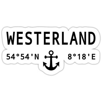 Westerland - Sticker Größe S (10 x 10 cm) - Mattweiß - Vorne