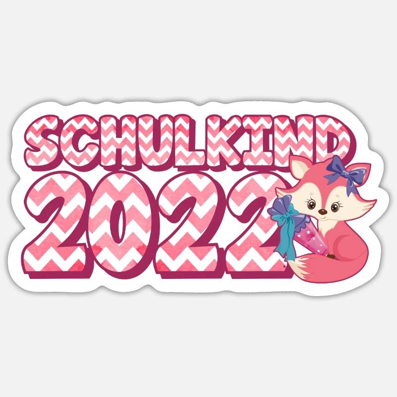 Schulkind 2022 Einschulung Erste Klasse Schule - Sticker Größe S (10 x 10 cm) - Mattweiß