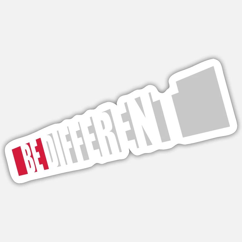 Be different Logo Design - Sticker Größe S (10 x 10 cm) - Mattweiß