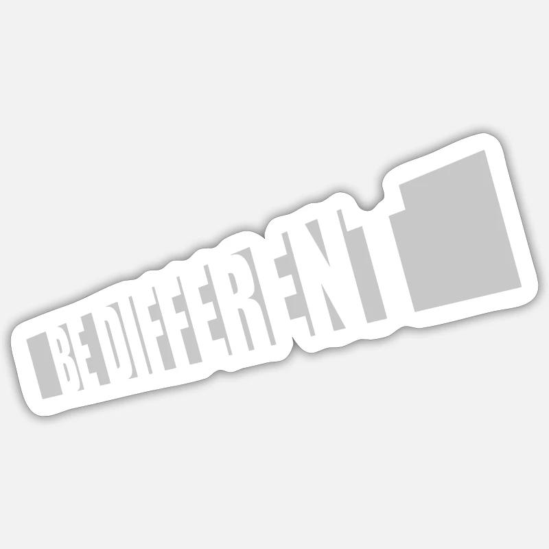 Be different Logo Design - Sticker Größe S (10 x 10 cm) - Mattweiß