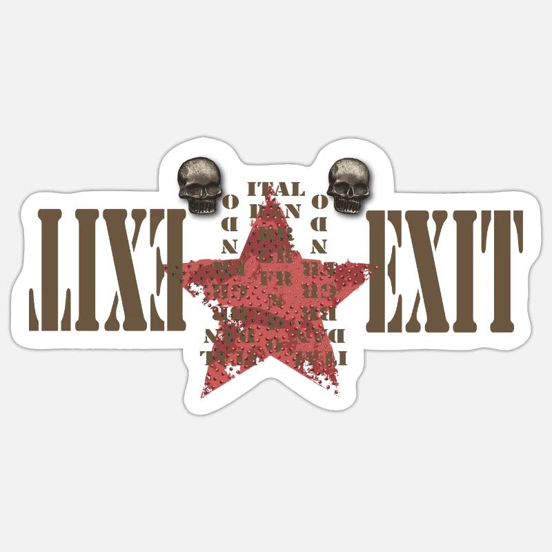 Exit Print - Sticker Größe S (10 x 10 cm) - Mattweiß