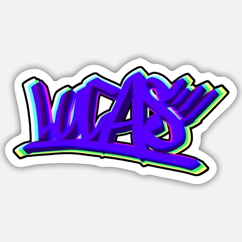 LUCAS - Sticker Größe S (10 x 10 cm) - Mattweiß