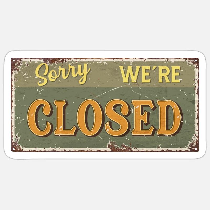 Closed - Sticker size S (10 x 10 cm) - white matte