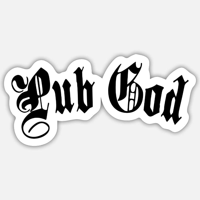 Pub god Sticker Größe S (10 x 10 cm)