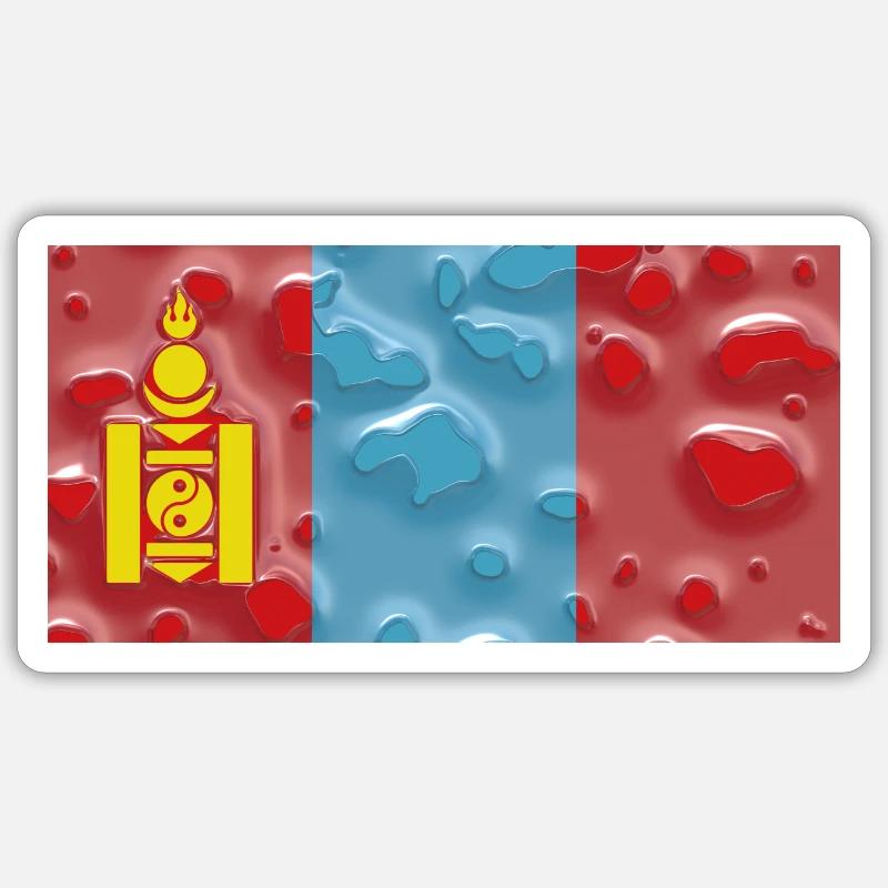 Mongolie - Sticker taille S (10 x 10 cm) - blanc mat