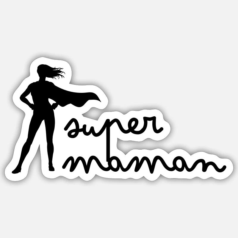Super Mamma - Sticker formato S (10 x 10 cm) - bianco opaco