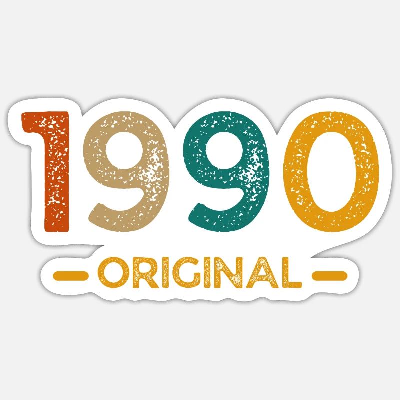 1990 Original - Sticker taille S (10 x 10 cm) - blanc mat