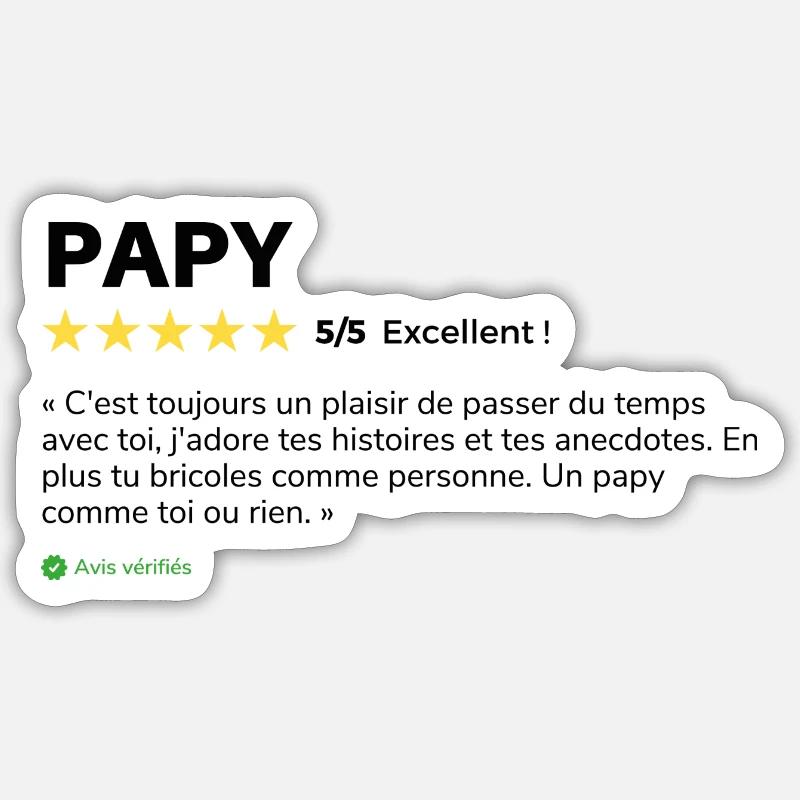 Avis client Papy Sticker taille S (10 x 10 cm)