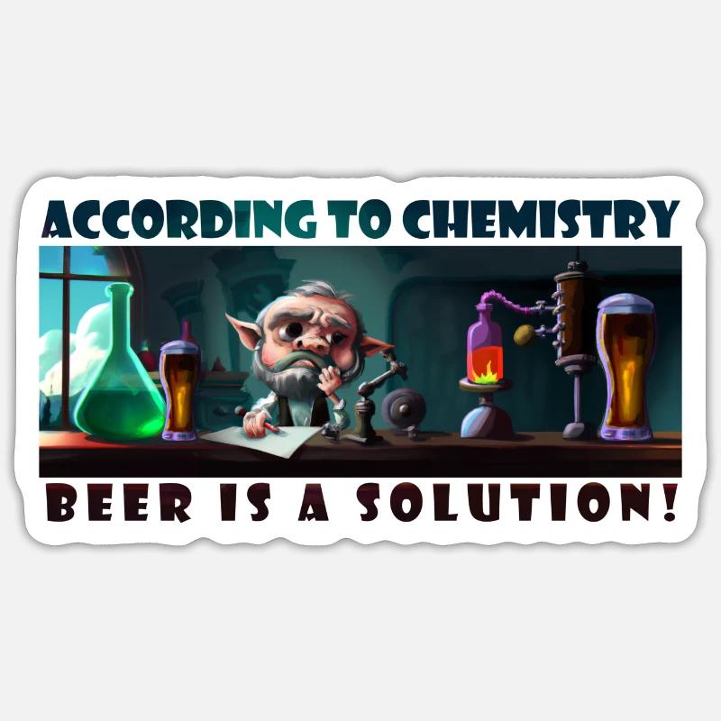 beer is a solution - Sticker Größe S (10 x 10 cm) - Mattweiß